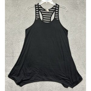 OP Ocean Pacific Tank Top Womens L (11-13) Black Soft Slimming
